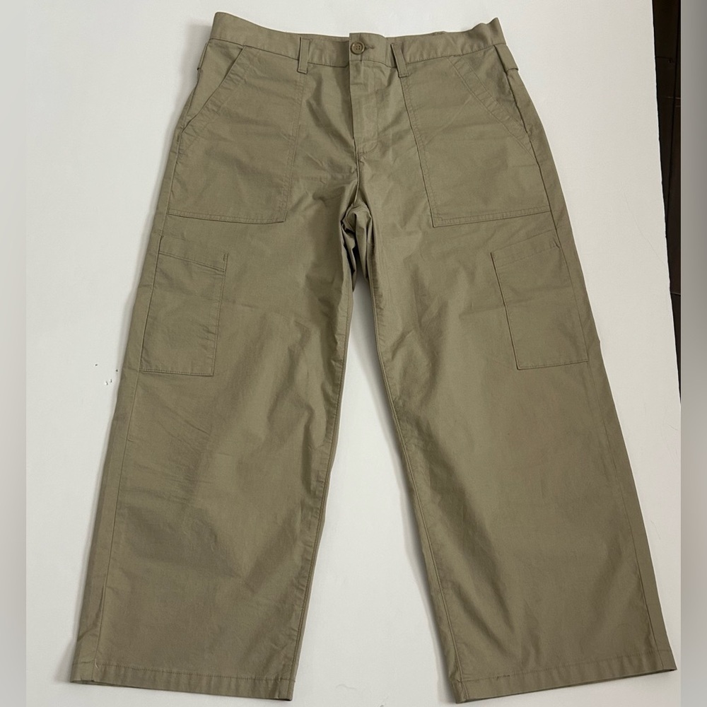 AGOLDE Daria Utility Pant Wide Leg High Rise Cropped in Drab Size 31 Women's - Picture 7 of 9